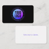 ロゴと青モダンと紫のグラデーシグラデーションョン エンクロージャーカード (正面/裏面)