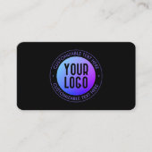 ロゴと青モダンと紫のグラデーシグラデーションョン エンクロージャーカード (正面)