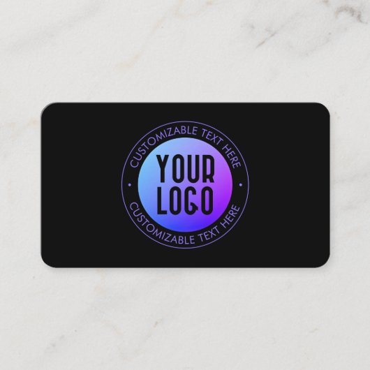 ロゴと青モダンと紫のグラデーシグラデーションョン エンクロージャーカード (正面)