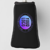 ロゴと青モダンと紫のグラデーシグラデーションョン ゴルフヘッドカバー (回転90)