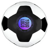 ロゴと青モダンと紫のグラデーシグラデーションョン サッカーボール (回転)