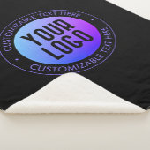 ロゴと青モダンと紫のグラデーシグラデーションョン シェルパブランケット (3/4)