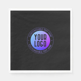 ロゴと青モダンと紫のグラデーシグラデーションョン スタンダードランチョンナプキン