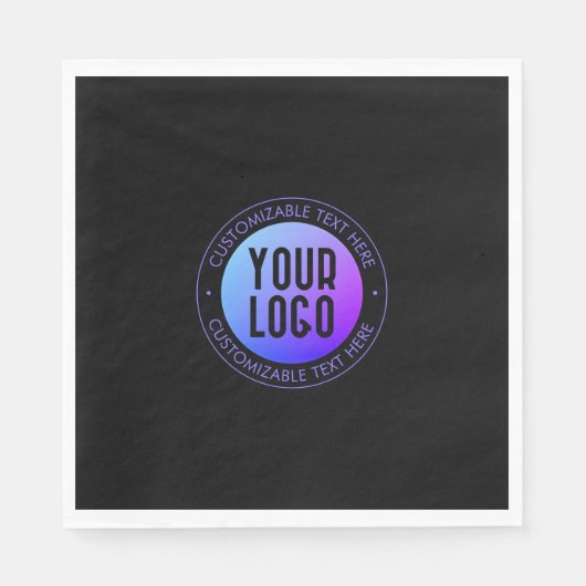 ロゴと青モダンと紫のグラデーシグラデーションョン スタンダードランチョンナプキン (正面)