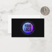 ロゴと青モダンと紫のグラデーシグラデーションョン ノートカード (正面/裏面インサイチュ)