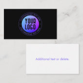 ロゴと青モダンと紫のグラデーシグラデーションョン ノートカード (正面/裏面)