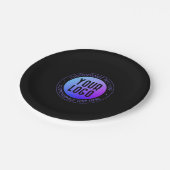 ロゴと青モダンと紫のグラデーシグラデーションョン ペーパープレート (アングル)