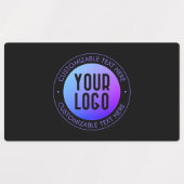 ロゴと青モダンと紫のグラデーシグラデーションョン ラベル (デザイン1)