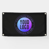 ロゴと青モダンと紫のグラデーシグラデーションョン 横断幕 (横)