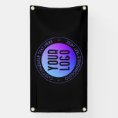 ロゴと青モダンと紫のグラデーシグラデーションョン 横断幕 (縦)