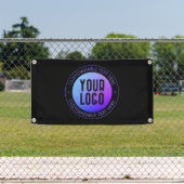 ロゴと青モダンと紫のグラデーシグラデーションョン 横断幕 (インサイチュ)