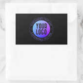 ロゴと青モダンと紫のグラデーシグラデーションョン 長方形シール (バッグ)