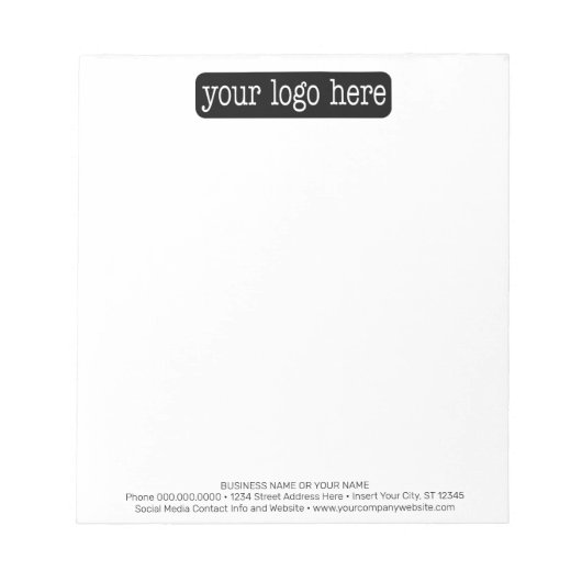 ロゴと3行のテキストを追加 - ミニマル ノートパッド (正面)