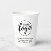 ロゴと3行の文字を追加 – 黒 紙コップ (正面)