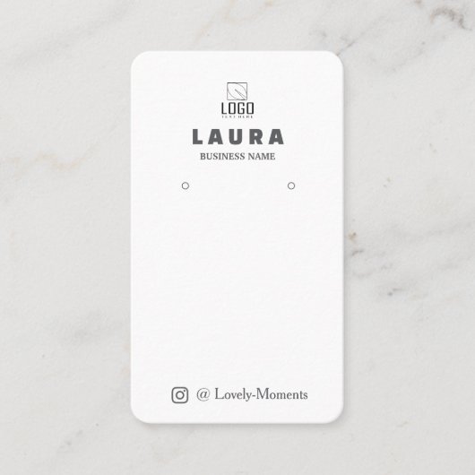 ロゴとQRコードのイヤリングディスプレイの追加 名刺 (正面)