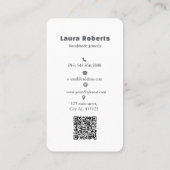 ロゴとQRコードのイヤリングディスプレイの追加 名刺 (裏面)