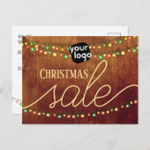 ロゴとQRコードのクリスマスセールエレガントを追加 ポストカード (正面/裏面)