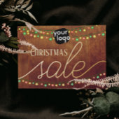 ロゴとQRコードのクリスマスセールエレガントを追加 箔シーズンポストカード