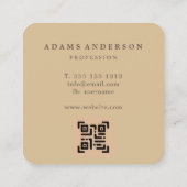 ロゴとQRコードの追加金ゴールド水彩バーバーショップ スクエア名刺 (裏面)