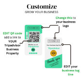 ロゴとQRコードを使用したTripAdvisorレビュー要求 コーリングカード