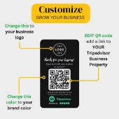 ロゴとQRコードを使用したTripAdvisorレビュー要求 名刺