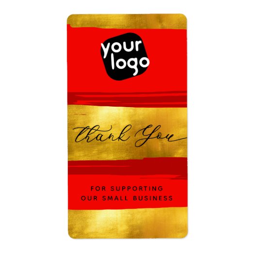 ロゴとQRコードを追加モダンお礼パーソナライズされたを述べる ラベル (正面)