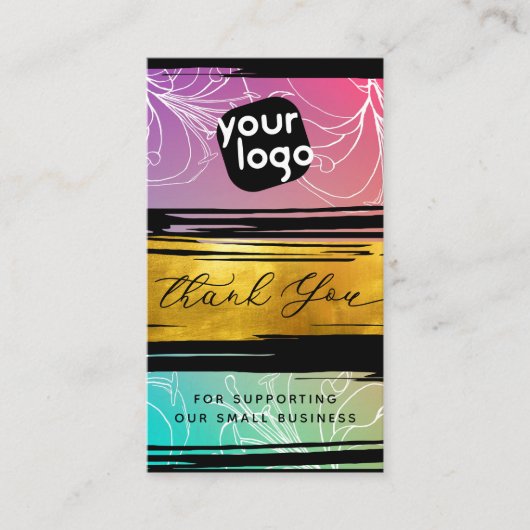 ロゴとQRコードを追加モダンお礼パーソナライズされたを述べる 名刺 (正面)