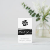 ロゴとQRコードを追加モダンお礼パーソナライズされたを述べる 名刺 (スタンド正面)