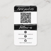 ロゴとQRコードを追加モダンお礼パーソナライズされたを述べる 名刺 (裏面)