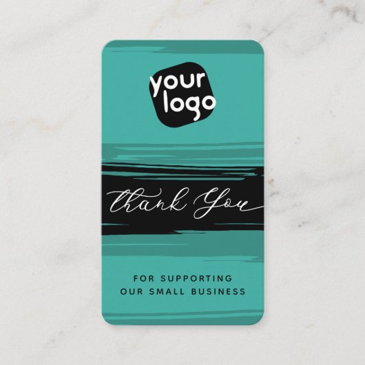 ロゴとQRコードを追加モダンお礼パーソナライズされたを述べる 名刺 (正面)