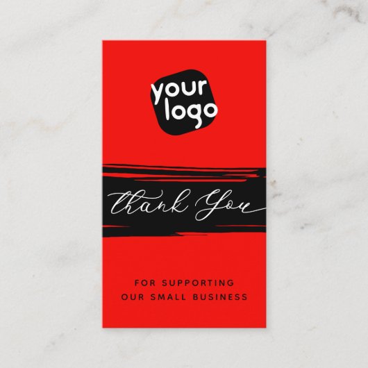 ロゴとQRコードを追加モダンお礼パーソナライズされたを述べる 名刺 (正面)