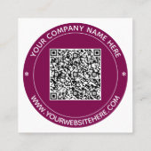ロゴとQRコードスタンプ名刺テンプレート スクエア名刺 (裏面)