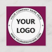 ロゴとQRコードスタンプ名刺テンプレート スクエア名刺 (正面)