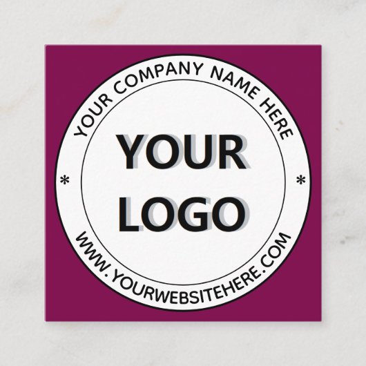 ロゴとQRコードスタンプ名刺テンプレート スクエア名刺 (正面)