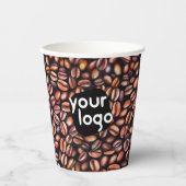 ロゴとQRコードブランドコーヒーショップの追加 紙コップ (正面)
