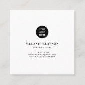 ロゴとQRコードミニマル白黒テンプレート スクエア名刺 (裏面)