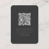 ロゴとQRコードモダンダークグレー 名刺 (裏面)