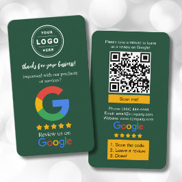 ロゴとQRコード付きのGoogleレビュー依頼カード 名刺
