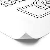 ロゴとQRコード付きカレンダー – 白黒 ポスター (角)