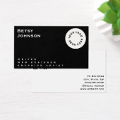 ロゴとQRコード付き白黒名刺 (デスク)