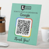 ロゴとQRコード付きGoogle Reviewリクエストカード 台座サイン (インサイチュ)