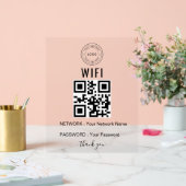 ロゴとQRコード入りカスタムビジネスWiFiサイン アクリルサイン (ウェディング)