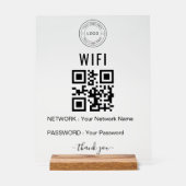 ロゴとQRコード入りカスタムビジネスWiFiサイン アクリルサイン (正面)