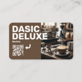 ロゴとQRコード入りバリスタ名刺 名刺 (正面)