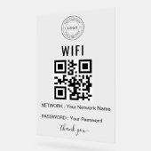 ロゴとQRコード入り オリジナル ビジネス用WiFiサイン アクリルサイン (傾斜)