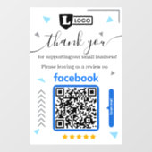 ロゴとQRコード入りFacebookレビュー依頼カード ウィンドウサイン (シート)