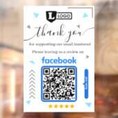 ロゴとQRコード入りFacebookレビュー依頼カード ウィンドウサイン (シート2)