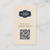 ロゴとQRコード従業員の写真 名刺 (裏面)