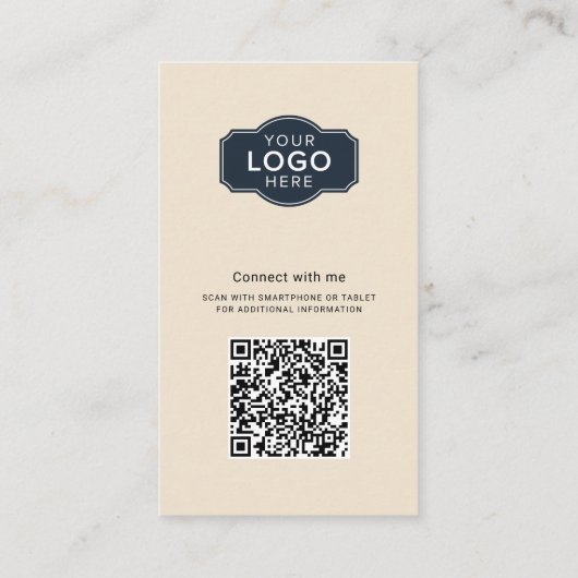 ロゴとQRコード従業員の写真 名刺 (裏面)