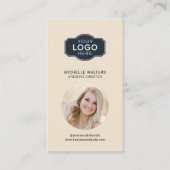 ロゴとQRコード従業員の写真 名刺 (正面)